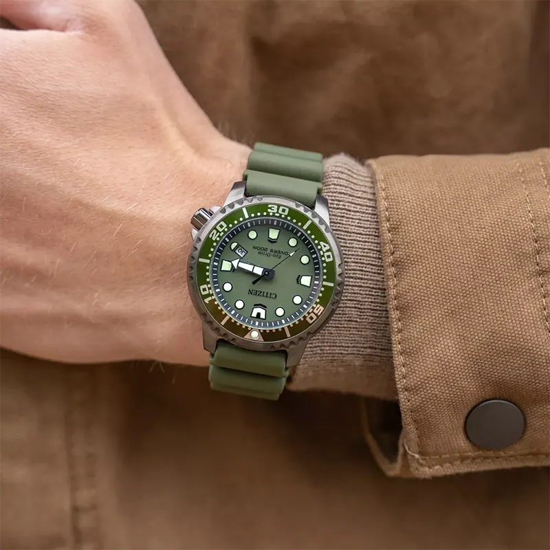 Citizen Promaster Marine Eco-Drive Green Men's Watch- BN0157-11X